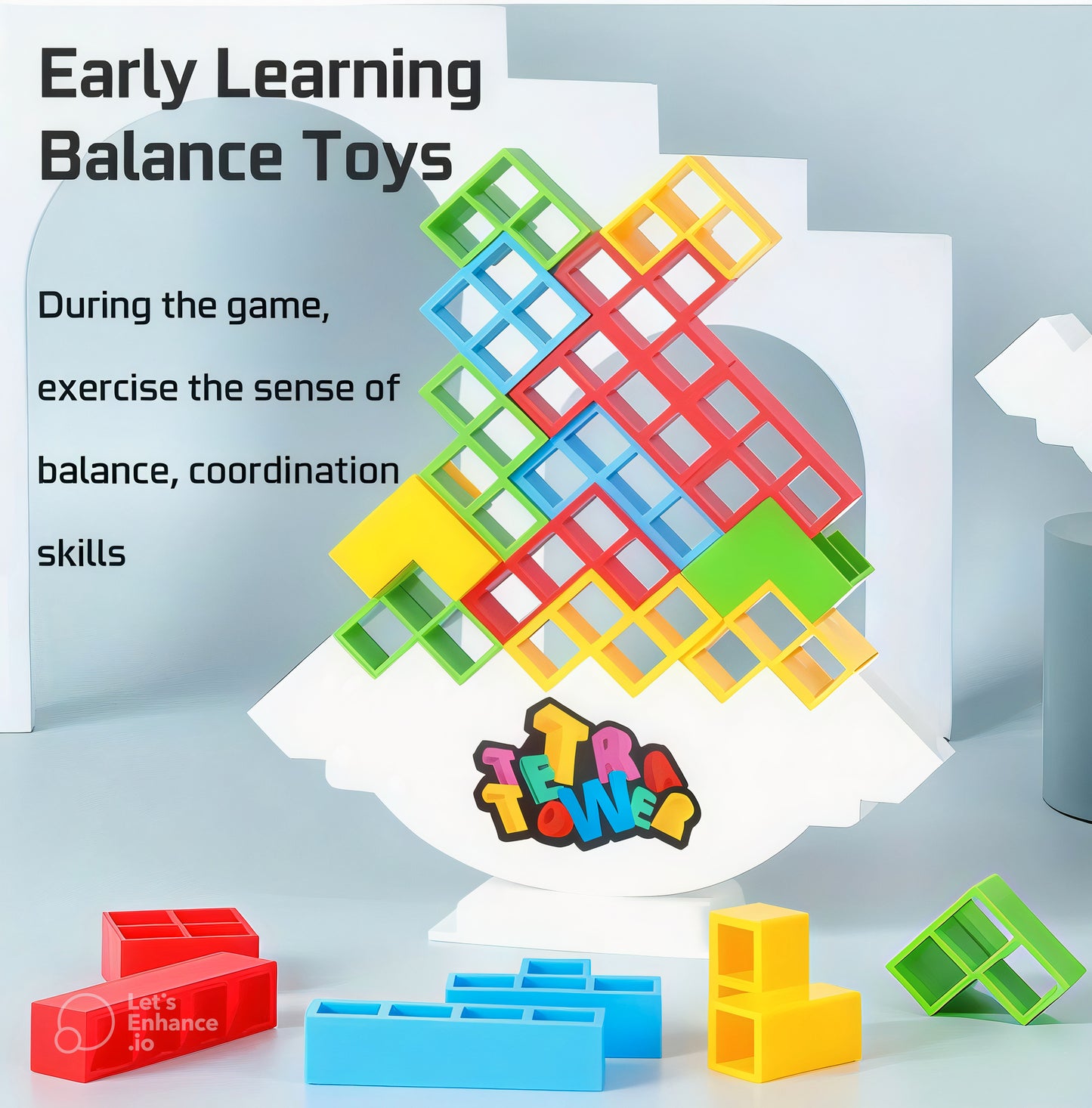 Tetra Tower Balance Blocks for Family Board Games for Kids & Adults
