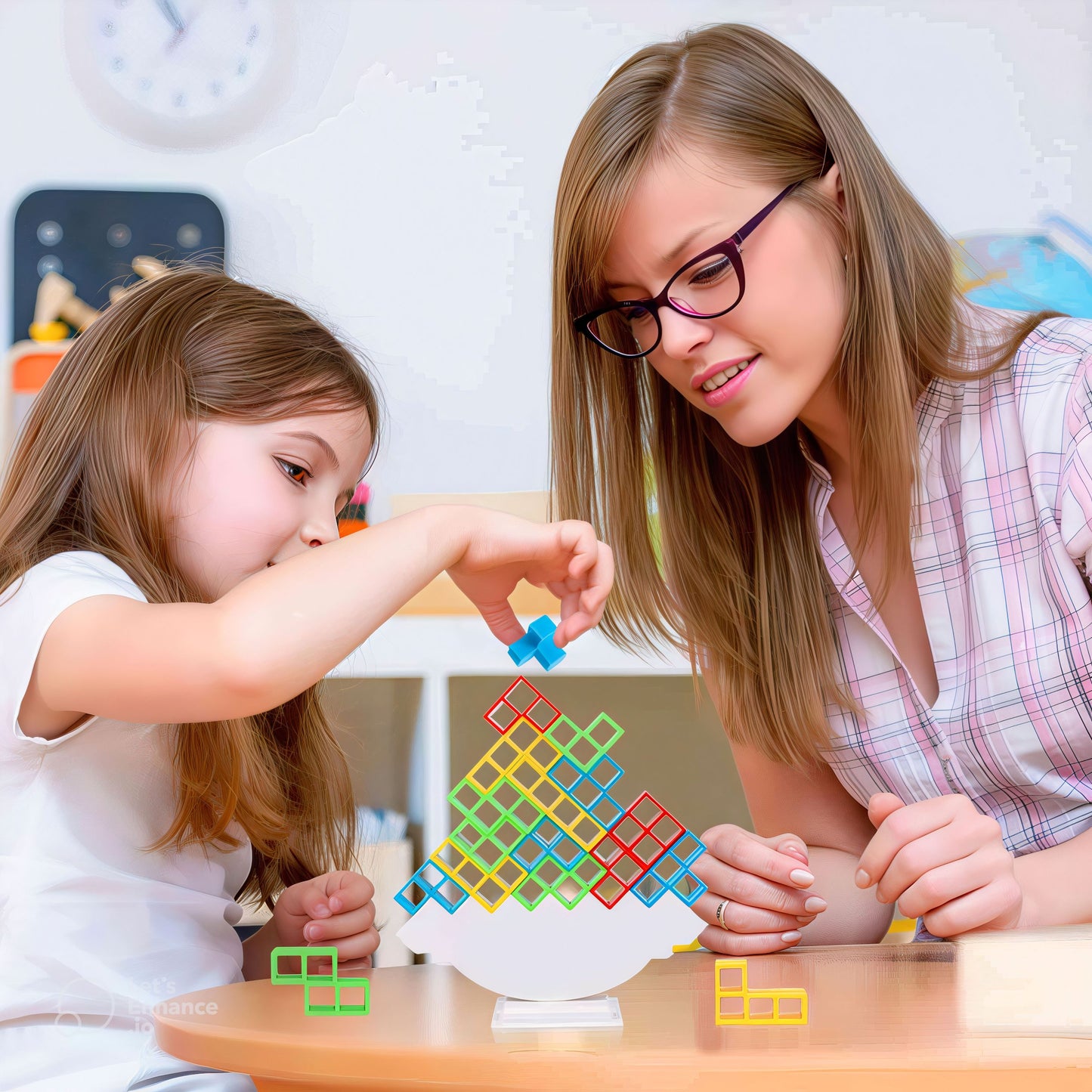 Tetra Tower Balance Blocks for Family Board Games for Kids & Adults